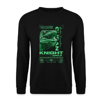 Cuban Knight Anole Reptile Keeper Lizard - Unisex Sweatshirt - black - Front - Alina (178cm) & Michal (187cm)