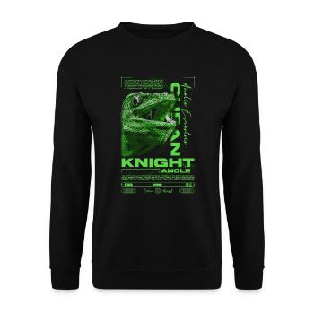 Cuban Knight Anole Reptile Keeper Lizard - Unisex Sweatshirt - black - Front - Alina (178cm) & Michal (187cm)