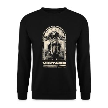 Moto Vintage Motards Moto Anniversaire 1961 - Sweat-shirt Unisexe - noir - Devant - Alina (178cm) & Michal (187cm)