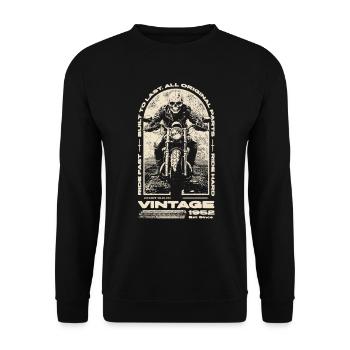 Vintage Motorcycle Bikers Motorbike Birthday 1952 - Unisex Sweatshirt - black - Front - Alina (178cm) & Michal (187cm)