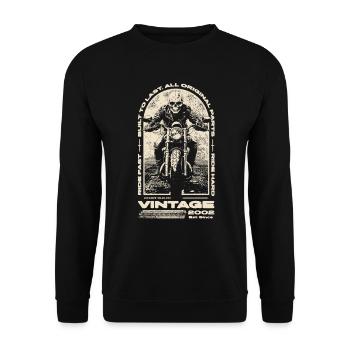 Vintage Motorcycle Bikers Motorbike Birthday 2002 - Unisex Sweatshirt - black - Front - Alina (178cm) & Michal (187cm)