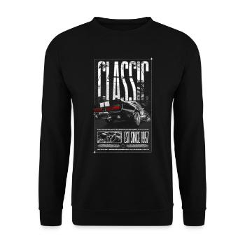 Je ne suis pas vieux, je suis une voiture classique vintage née en 1957 - Sweat-shirt Unisexe - noir - Devant - Alina (178cm) & Michal (187cm)