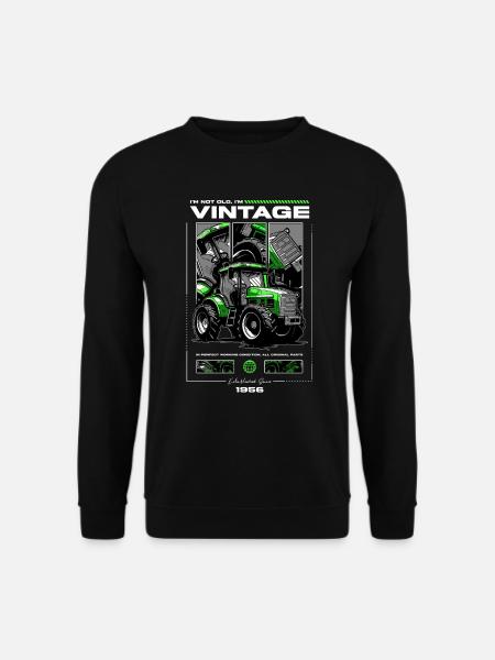 Vintage Tractor Farmer Birthday Born In 1956 - Unisex Sweatshirt - black