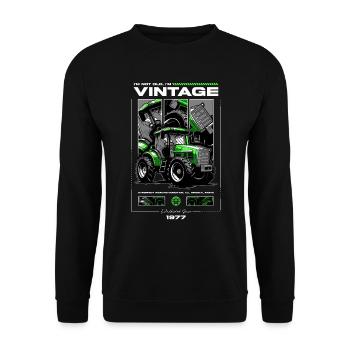 Anniversaire de fermier de tracteur vintage né en 1977 - Sweat-shirt Unisexe - noir - Devant - Alina (178cm) & Michal (187cm)