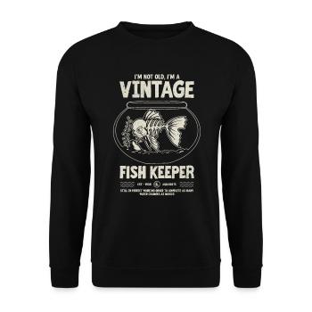 Vintage Fish Keeper Tropischer Fisch Geburtstag 1938 - Unisex Pullover - Schwarz - Vorne - Alina (178cm) & Michal (187cm)