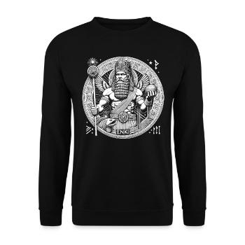 Enki Round Seal - Unisex Sweatshirt - black - Front - Alina (178cm) & Michal (187cm)