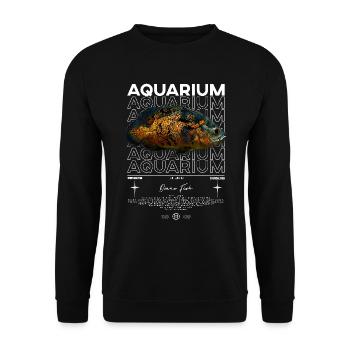 Oscar Fish Monster Fish Keeper Streetwear - Unisex Sweatshirt - black - Front - Alina (178cm) & Michal (187cm)
