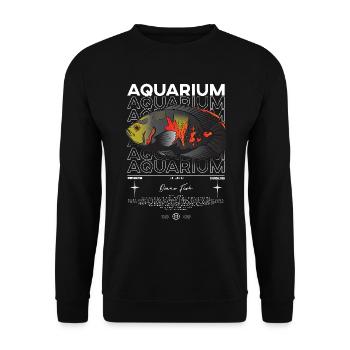 Oscar Fish Monster Fish Keeper Streetwear - Unisex Sweatshirt - black - Front - Alina (178cm) & Michal (187cm)