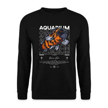 Oscar Fish Monster Fish Keeper Streetwear - Unisex Sweatshirt - black - Front - Alina (178cm) & Michal (187cm)
