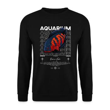Oscar Fish Monster Fish Keeper Streetwear - Unisex Sweatshirt - black - Front - Alina (178cm) & Michal (187cm)