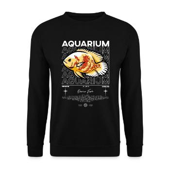 Oscar Fish Monster Fish Keeper Streetwear - Unisex Sweatshirt - black - Front - Alina (178cm) & Michal (187cm)