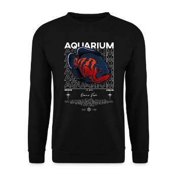 Oscar Fish Monster Fish Keeper Streetwear - Unisex Sweatshirt - black - Front - Alina (178cm) & Michal (187cm)