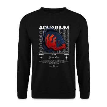 Oscar Fish Monster Fish Keeper Streetwear - Unisex Sweatshirt - black - Front - Alina (178cm) & Michal (187cm)
