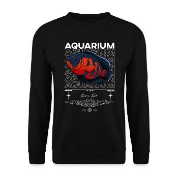 Oscar Fish Monster Fish Keeper Streetwear - Unisex Sweatshirt - black - Front - Alina (178cm) & Michal (187cm)