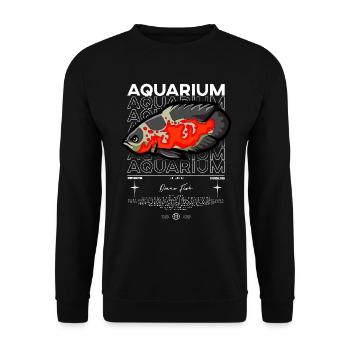 Oscar Fish Monster Fish Keeper Streetwear - Unisex Sweatshirt - black - Front - Alina (178cm) & Michal (187cm)