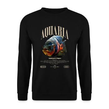 Oscar Fish Water Change Monster Fish - Unisex Sweatshirt - black - Front - Alina (178cm) & Michal (187cm)
