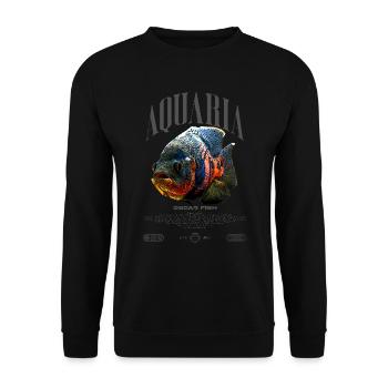 Oscar Fish Water Change Monster Fish - Unisex Sweatshirt - black - Front - Alina (178cm) & Michal (187cm)