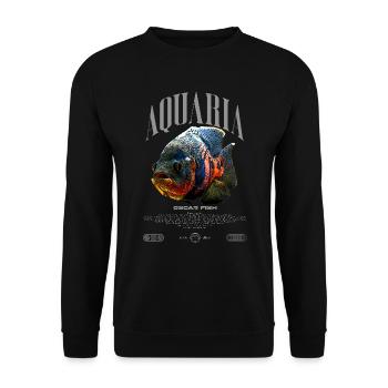 Oscar Fish Water Change Monster Fish - Unisex Sweatshirt - black - Front - Alina (178cm) & Michal (187cm)