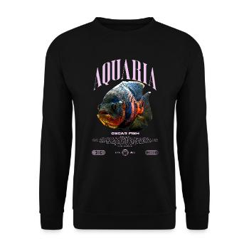 Oscar Fish Changement d’eau Poisson Monstre - Sweat-shirt Unisexe - noir - Devant - Alina (178cm) & Michal (187cm)