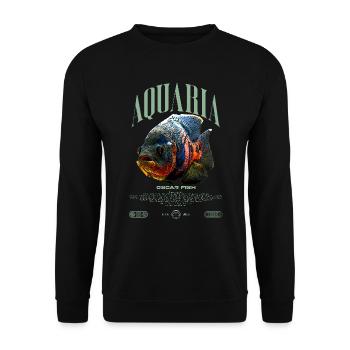 Oscar Fish Changement d'eau Poisson monstre - Sweat-shirt Unisexe - noir - Devant - Alina (178cm) & Michal (187cm)