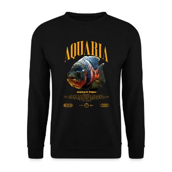 Oscar Fish Changement d'eau Poisson monstre - Sweat-shirt Unisexe - noir - Devant - Alina (178cm) & Michal (187cm)