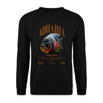 Oscar Fish Changement d'eau Poisson monstre - Sweat-shirt Unisexe - noir - Devant - Alina (178cm) & Michal (187cm)
