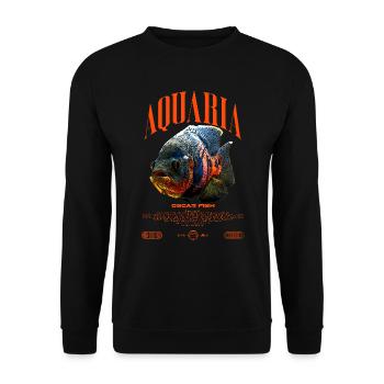 Oscar Fish Changement d'eau Poisson monstre - Sweat-shirt Unisexe - noir - Devant - Alina (178cm) & Michal (187cm)