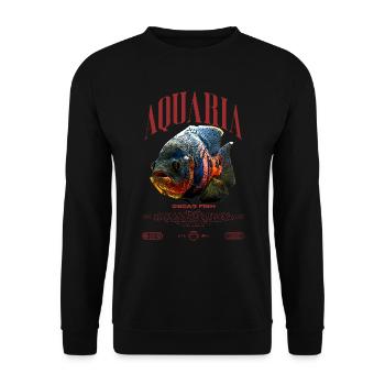 Oscar Fish Changement d'eau Poisson monstre - Sweat-shirt Unisexe - noir - Devant - Alina (178cm) & Michal (187cm)