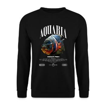 Oscar Fish Changement d'eau Poisson monstre - Sweat-shirt Unisexe - noir - Devant - Alina (178cm) & Michal (187cm)