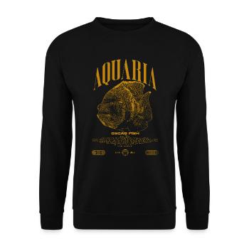 Oscar Fish Water Change Monster Fish - Unisex Sweatshirt - black - Front - Alina (178cm) & Michal (187cm)
