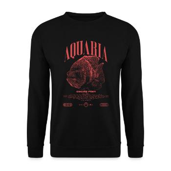 Oscar Fish Water Change Monster Fish - Unisex Sweatshirt - black - Front - Alina (178cm) & Michal (187cm)