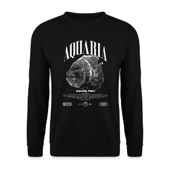 Oscar Fish Water Change Monster Fish - Unisex Sweatshirt - black - Front - Alina (178cm) & Michal (187cm)