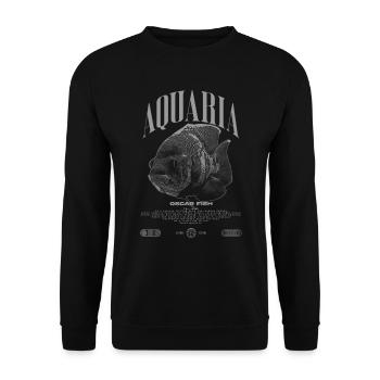 Oscar Fish Water Change Monster Fish - Unisex Sweatshirt - black - Front - Alina (178cm) & Michal (187cm)