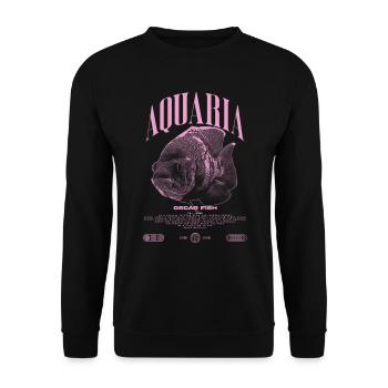 Oscar Fish Water Change Monster Fish - Unisex Sweatshirt - black - Front - Alina (178cm) & Michal (187cm)