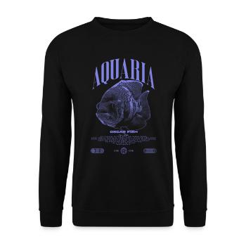 Oscar Fish Water Change Monster Fish - Unisex Sweatshirt - black - Front - Alina (178cm) & Michal (187cm)