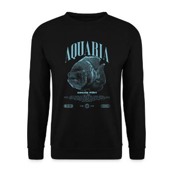 Oscar Fish Water Change Monster Fish - Unisex Sweatshirt - black - Front - Alina (178cm) & Michal (187cm)