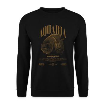 Oscar Fish Water Change Monster Fish - Unisex Sweatshirt - black - Front - Alina (178cm) & Michal (187cm)