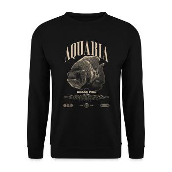 Oscar Fish Water Change Monster Fish - Unisex Sweatshirt - black - Front - Alina (178cm) & Michal (187cm)