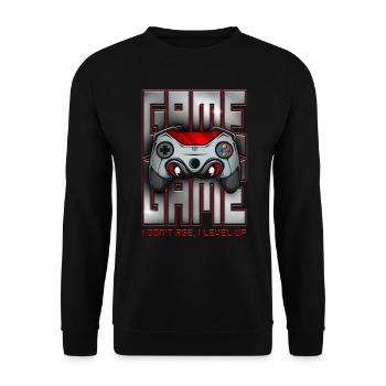 I Don't Age I Level Up Funny Retro Video Game - Unisex Sweatshirt - black - Front - Alina (178cm) & Michal (187cm)