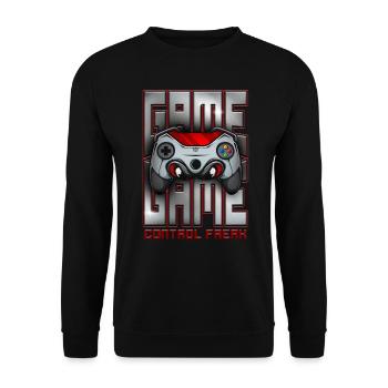 Control Freak Funny Retro Video Game - Unisex Sweatshirt - black - Front - Alina (178cm) & Michal (187cm)