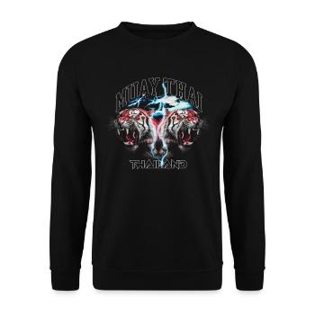 Muay Thai MMA Tiger Thaïlande Kickboxing - Sweat-shirt Unisexe - noir - Devant - Alina (178cm) & Michal (187cm)