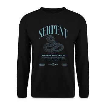 Burmese Python Modern Reptile Keeper Streetwear - Unisex Sweatshirt - black - Front - Alina (178cm) & Michal (187cm)