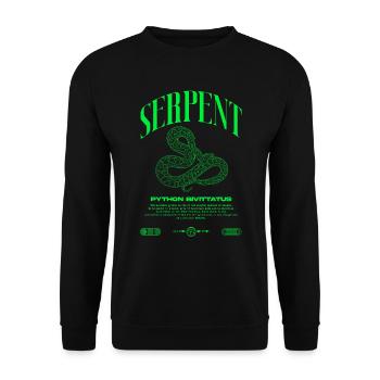 Burmese Python Modern Reptile Keeper Streetwear - Unisex Sweatshirt - black - Front - Alina (178cm) & Michal (187cm)