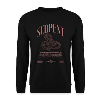 Burmese Python Modern Reptile Keeper Streetwear - Unisex Sweatshirt - black - Front - Alina (178cm) & Michal (187cm)