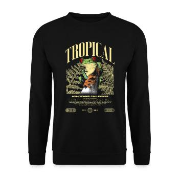 Red Eyed Tree Frog Rainforest Amphibian - Unisex Sweatshirt - black - Front - Alina (178cm) & Michal (187cm)