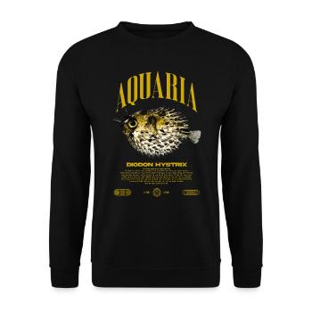 Stachelschwein Kugelfischhalter Moderne Streetwear - Unisex Pullover - Schwarz - Vorne - Alina (178cm) & Michal (187cm)