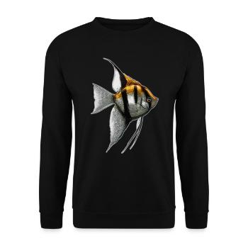 Altum Kaiserfisch Buntbarsch Fischhalter - Unisex Pullover - Schwarz - Vorne - Alina (178cm) & Michal (187cm)