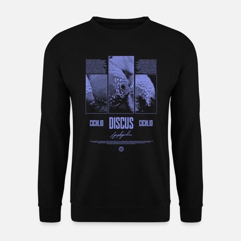 Diskusfisch Buntbarsch Aquarium Fischhalter - Unisex Pullover - Schwarz