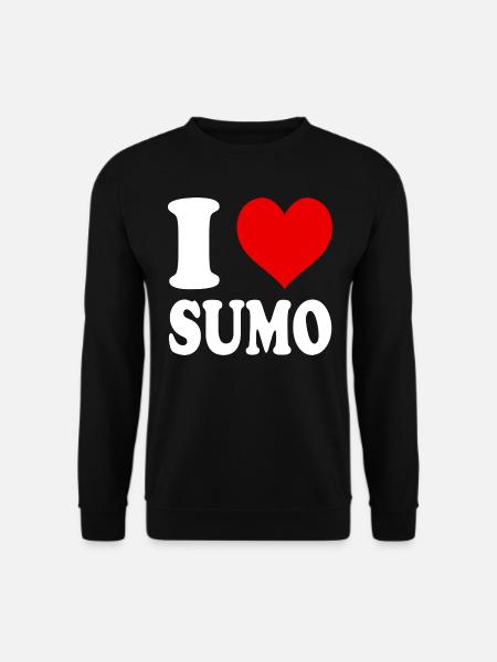 Ich liebe Sumo Martial Arts Japan Herz Lustig - Unisex Pullover - Schwarz