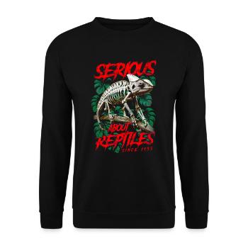 Sérieux au sujet des reptiles Gardien de reptiles Né en 1933 - Sweat-shirt Unisexe - noir - Devant - Alina (178cm) & Michal (187cm)